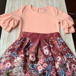 Girls bodysuit and floral skirt set
